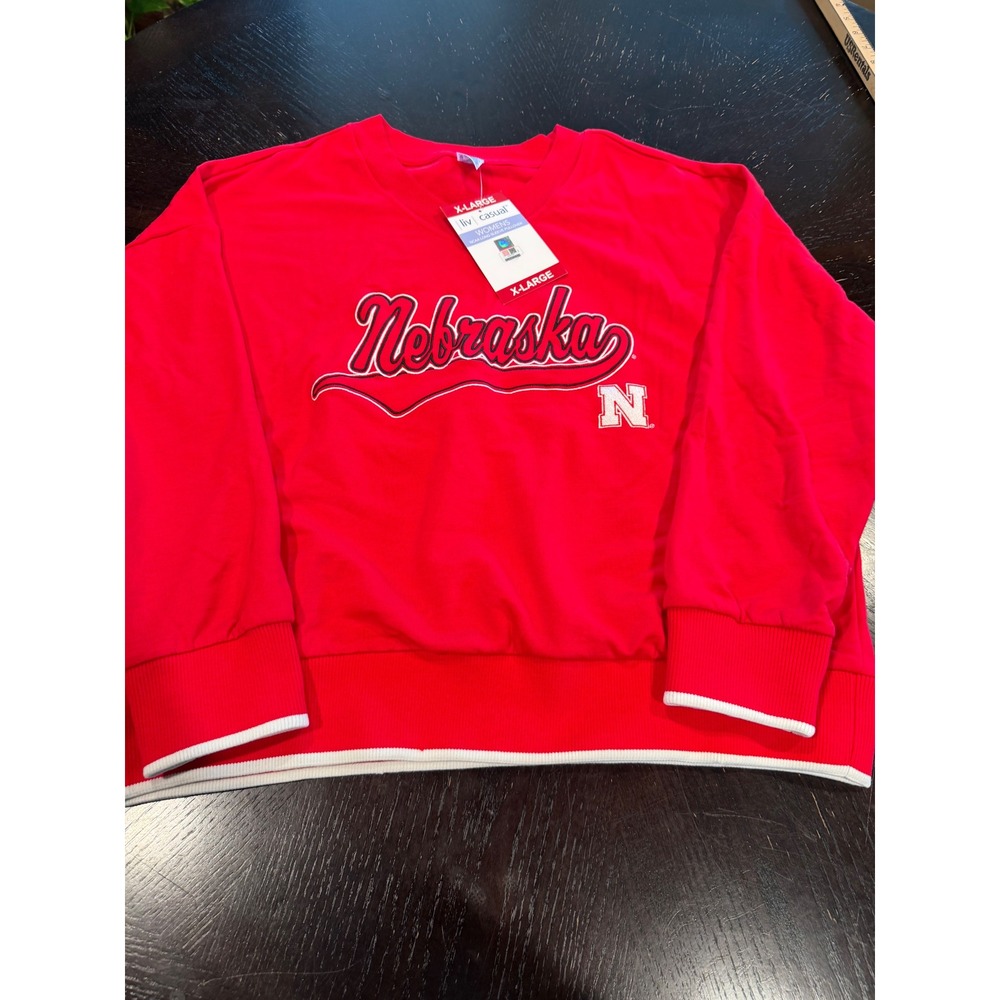 Liv Casual Nebraska Cornhuskers NCAA Red Pullover Sweatshirt Womens XL 680023